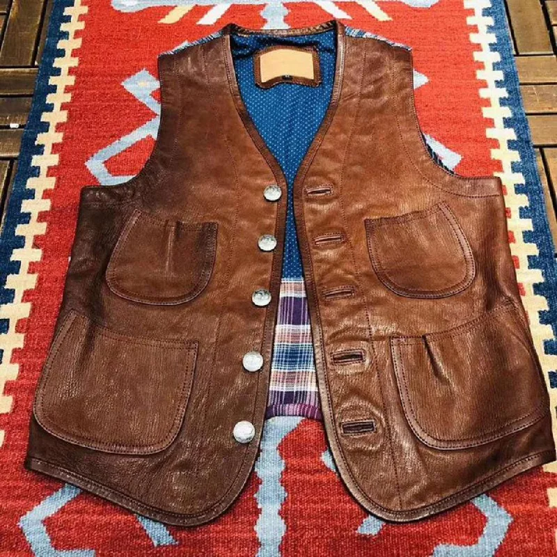 Men's Genuine Goat Leather Vest