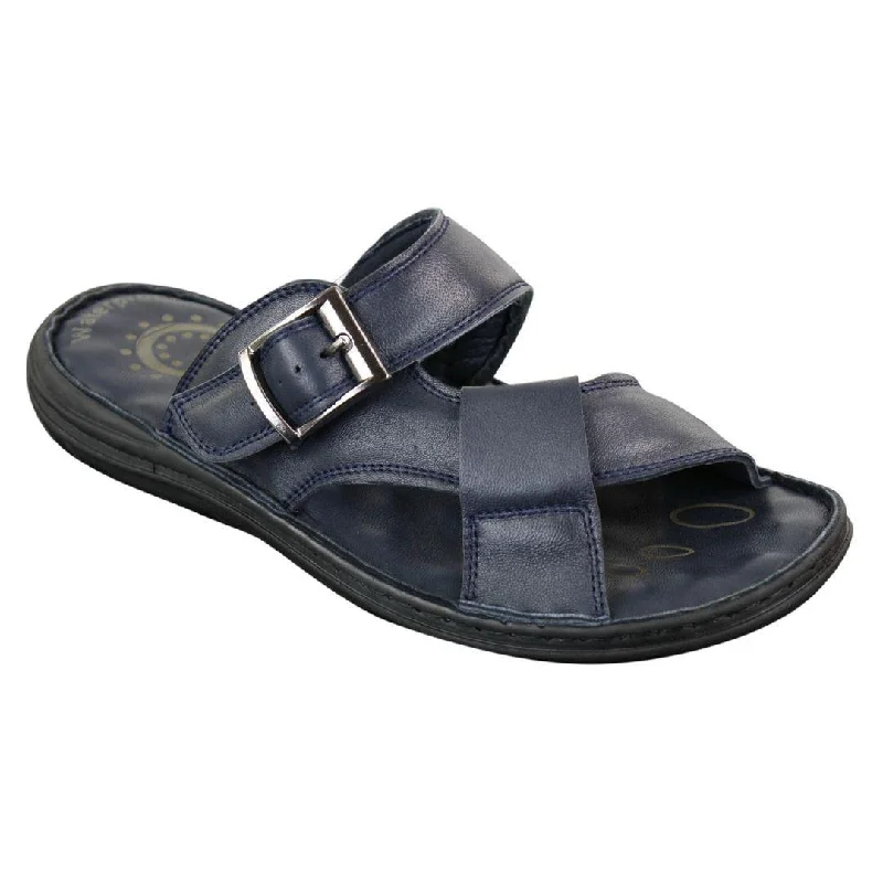 Mens Real Leather Slip On Mules Sandals Strap Buckle Premium Comfort Waterproof Walking