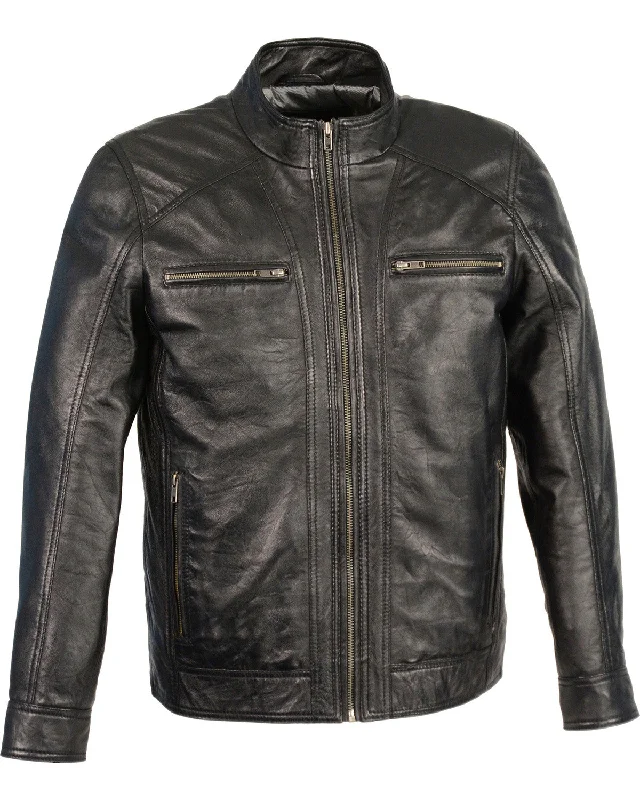 Men's Sheepskin Moto Leather Jacket