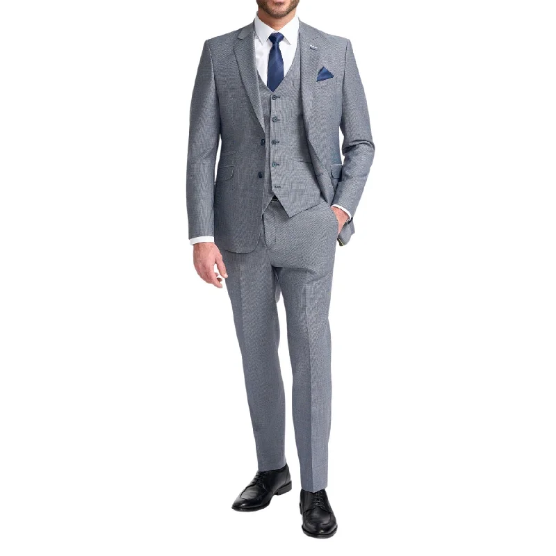 Men’s luxury blazers for special events-Men's Suit Grey 3 Piece Tailored Fit Formal Wedding Dress