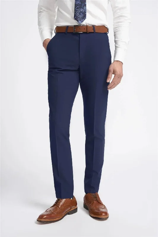 Men's Trousers Navy Blue Classic Formal Suit Pants