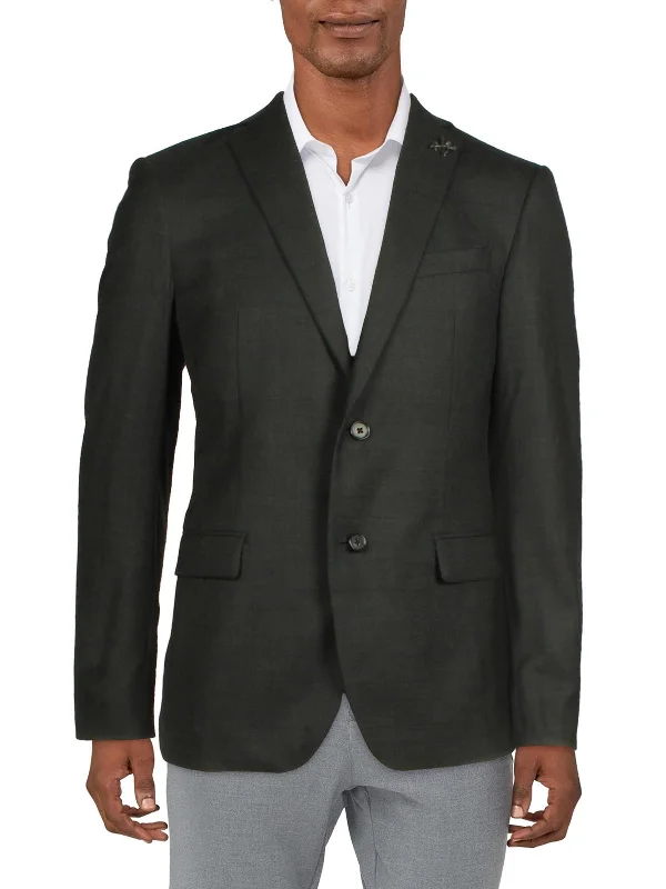 Mens Work Business Two-Button Blazer