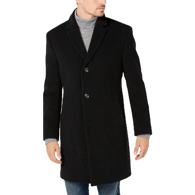 Nautica Mens Barge Wool Blend Midi Car Coat