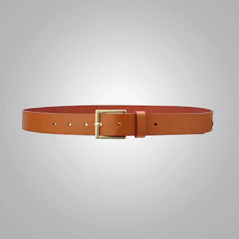 New Leather Jeans Belt in Brown Genuine Handmade Lambskin Leather Belt