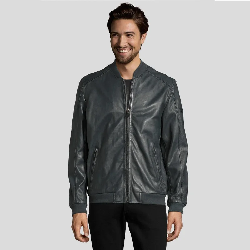 Noch Black Bomber Leather Jacket