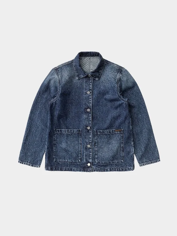 【Nudie Jeans】Nina Worker Jacket Denim／女版復古水洗工裝夾克