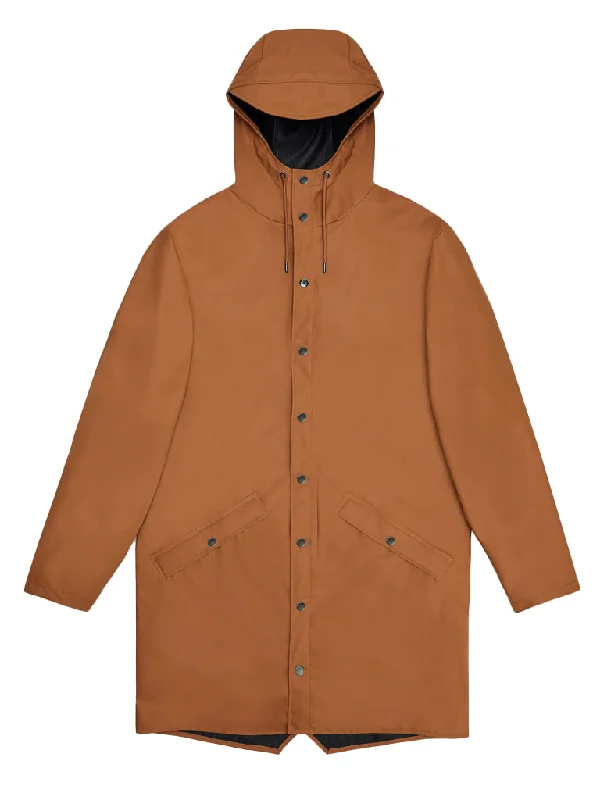 Rains Long Jacket in Rust