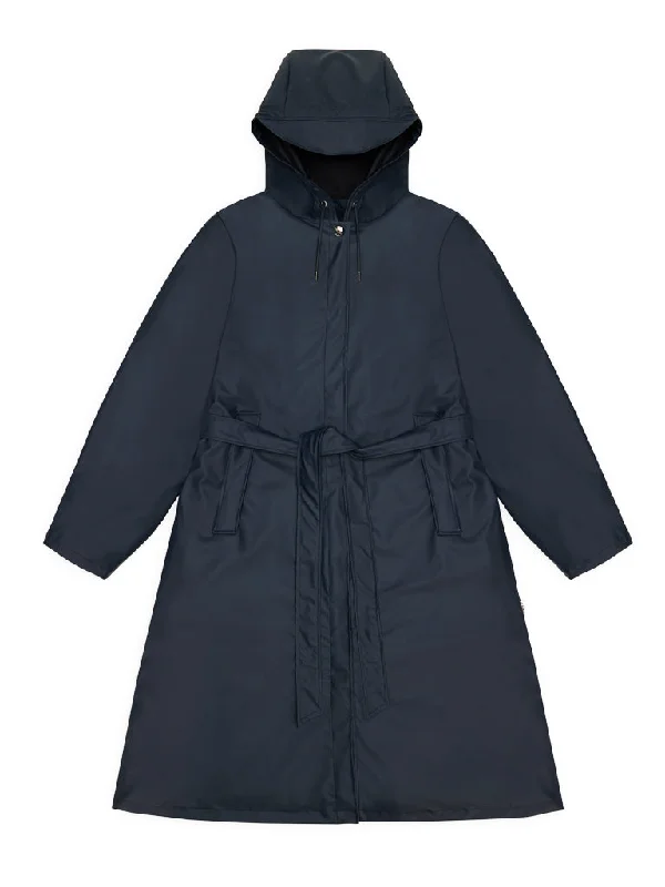 Rains A-Line Longer Jacket in Navy