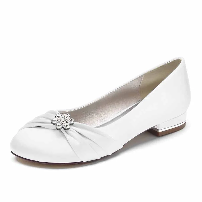 Satin Flats for bride comfortable event shoes wedding shoes