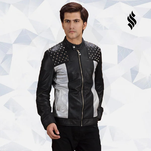 Shapron Studded Leather Biker Leather Jacket