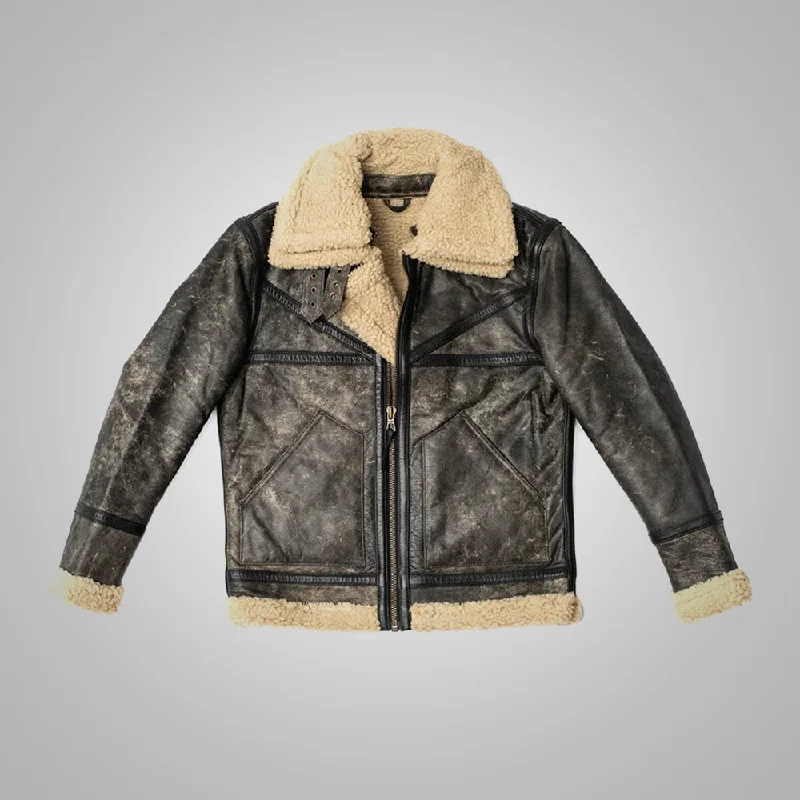 Sherpa Jacket for men in sheepskin leather