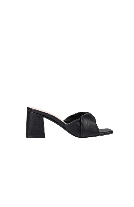 Stella Block Heel Mule Black Smooth