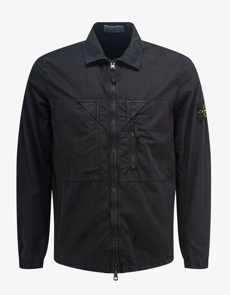 Stone Island Black Old Treatment Overshirt