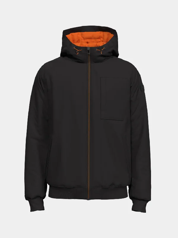 Stretch padded hooded jacket