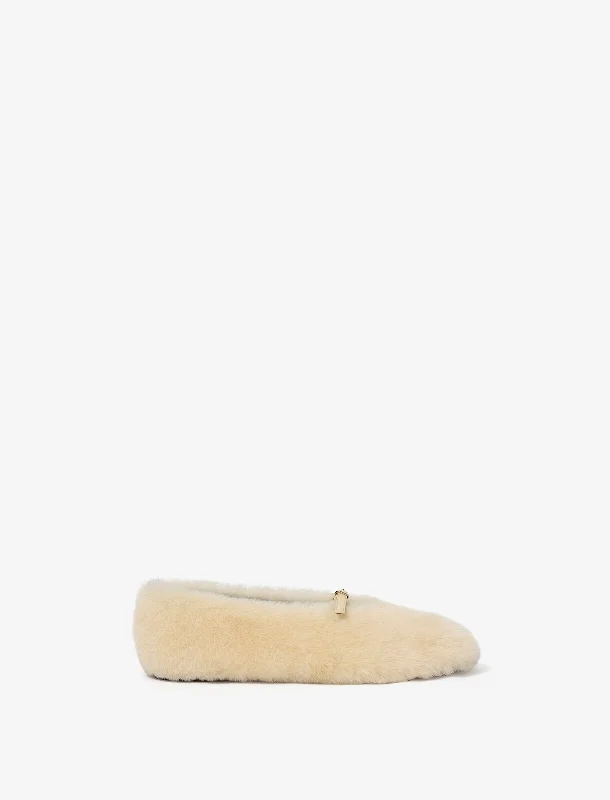 Tee Mary Jane Flats in Shearling