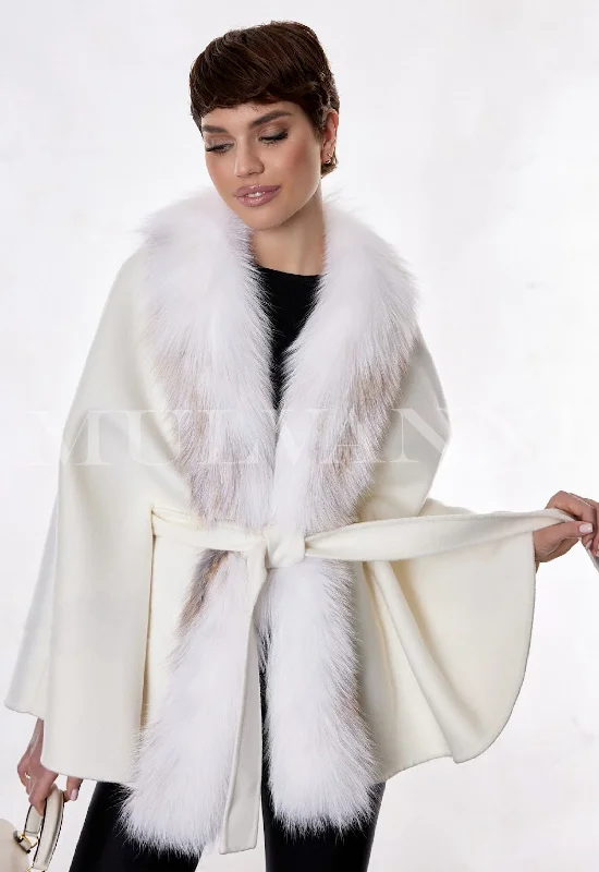 TEODORA Cashmere Cape with Fur