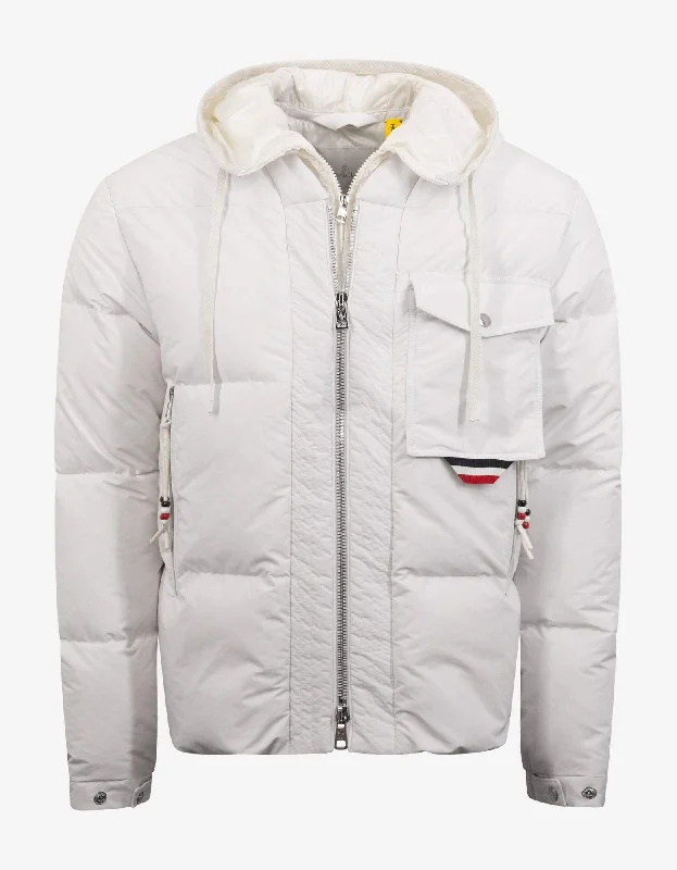 Moncler Trient White Nylon Down Jacket