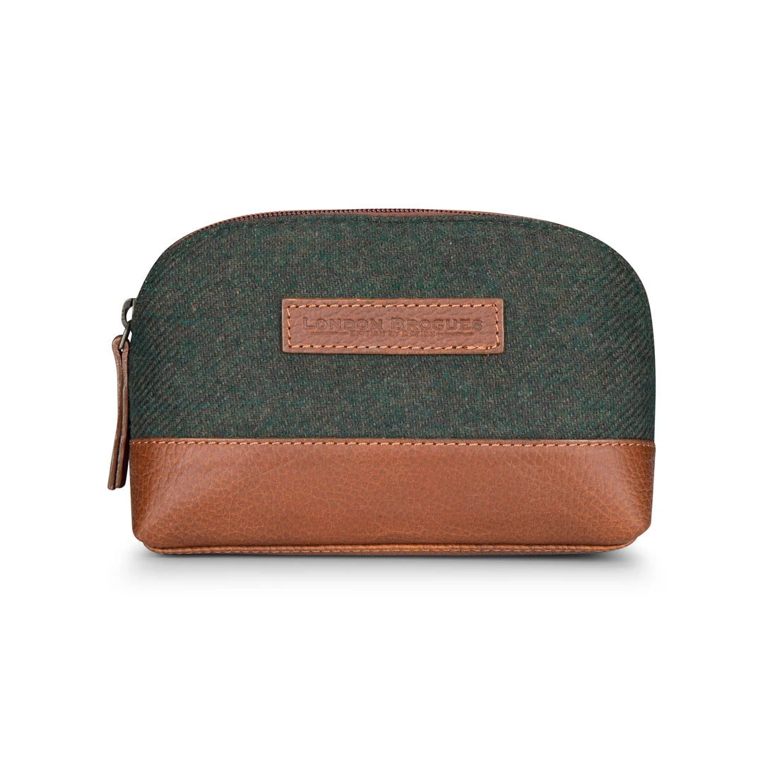 Men's Leather & Tweed Toiletries Bag