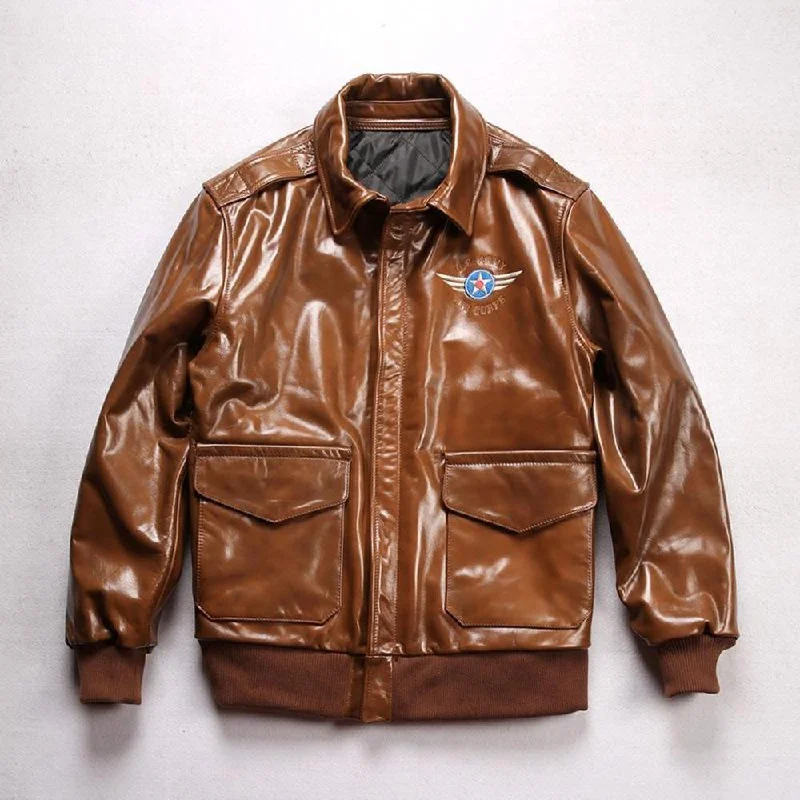 Unique A2 Flight Leather Effect African American Military Jacket