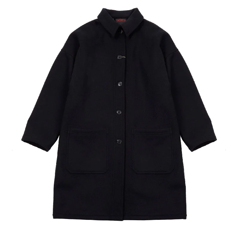 Vetra Women's 3E55/2106F Soft Melton Wool Coat in Navy