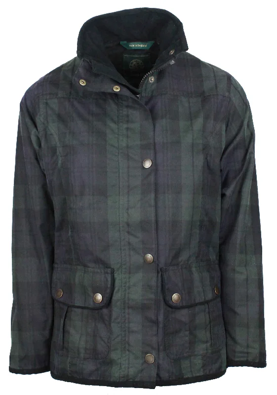 W04 - Women's Tartan Eltham Wax Jacket - BLACKWATCH