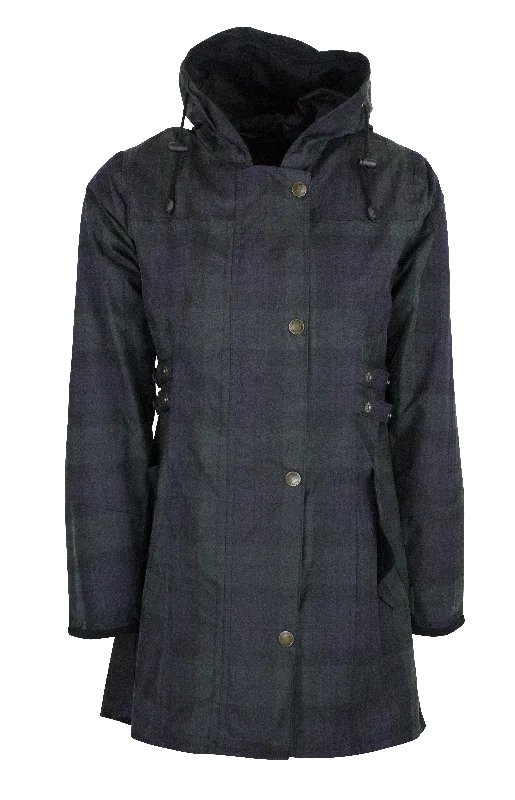 W315 - Women's Wax Tartan Hooded Katrina - BLACKWATCH