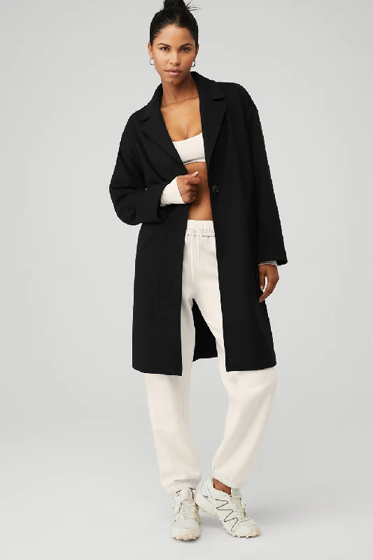 affordable-women's-coats-VIP Blazer Trench - Black