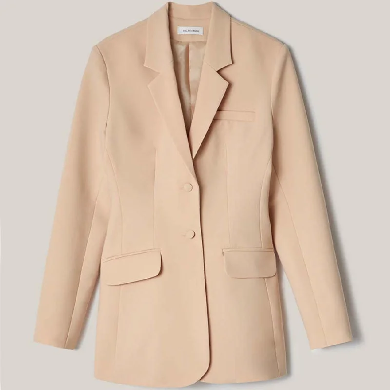 WAISTED VIRGIN WOOL BLAZER "CAMILLE" IN SAND