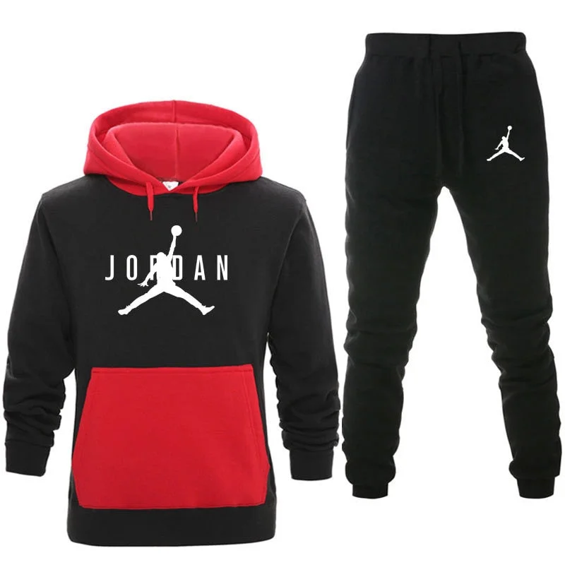 WILUXE New Men Hoodies Suit Fleece Warm Jordan 23