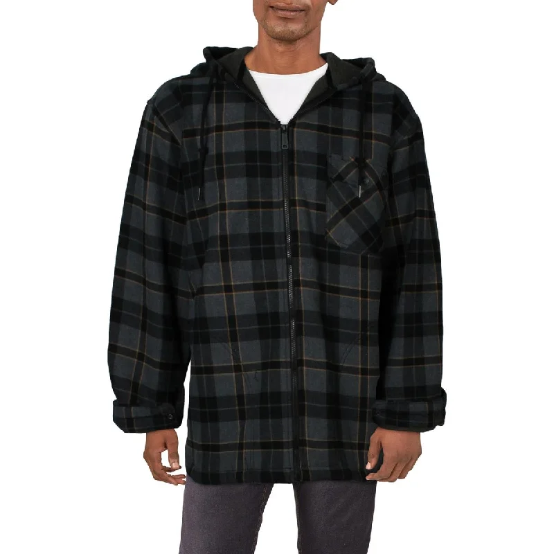 Wolverine Mens Bucksaw Sherpa Plaid Hooded Shirt Jacket