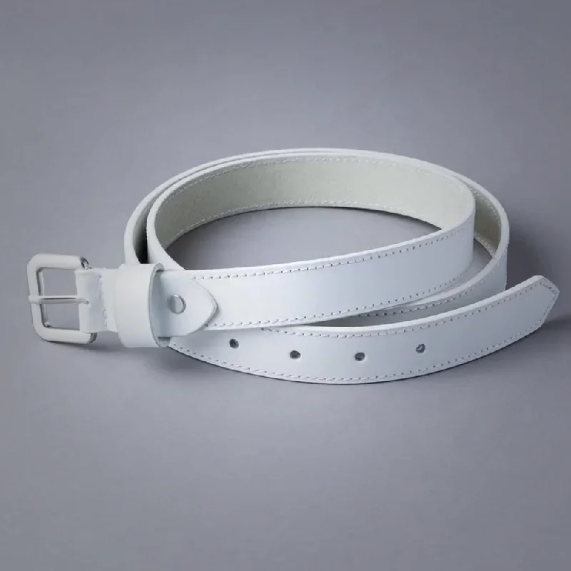 Women Keswick Leather Belt in White Genuine Handmade Sheepskin Leather Belt