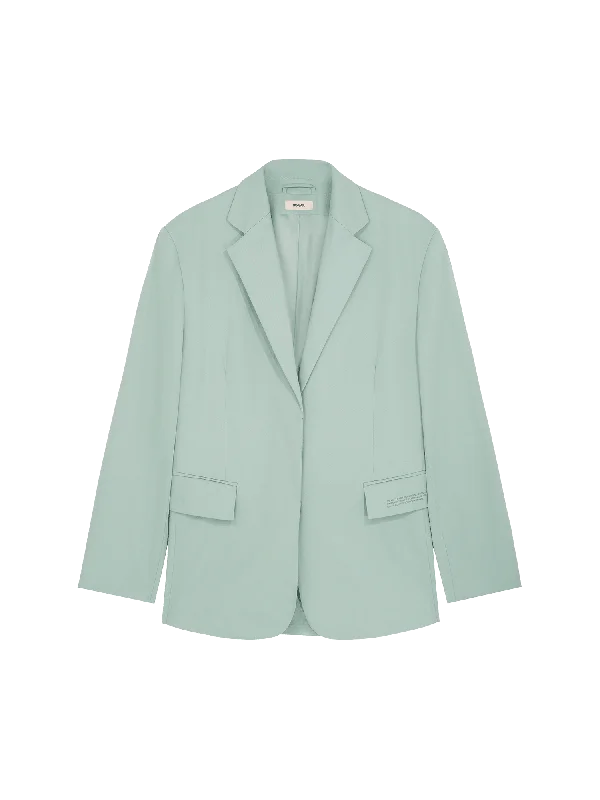 Women's Organic Cotton Oversized Tailored Blazer—Eucalyptus Blue