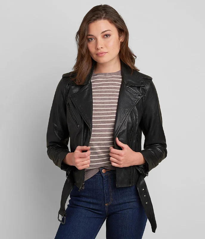 Carly Genuine Leather Moto Jacket