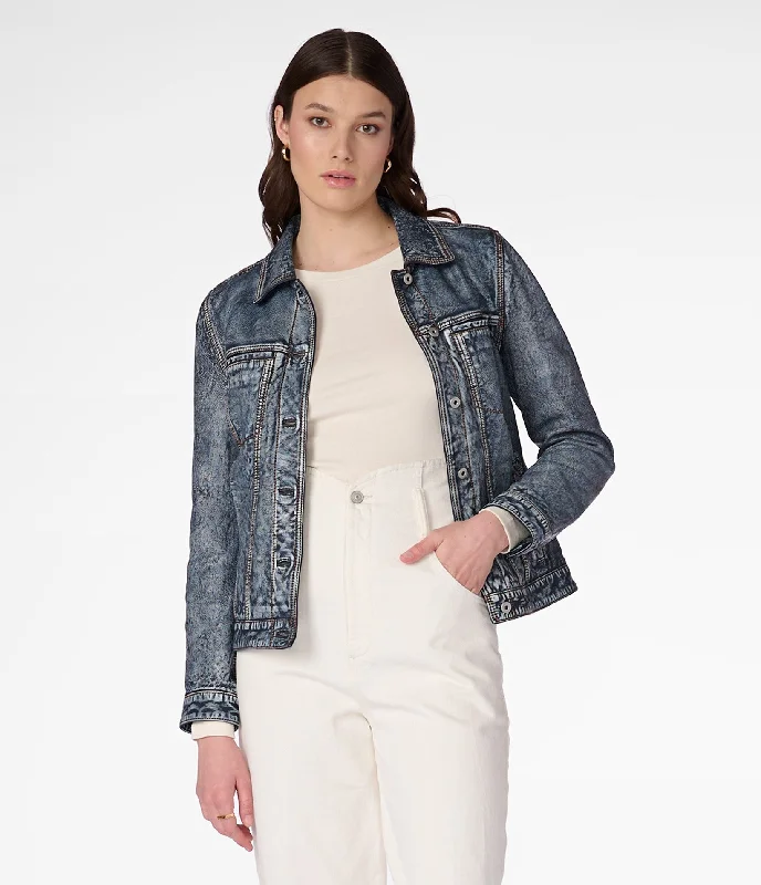 Addison Leather Denim Jacket