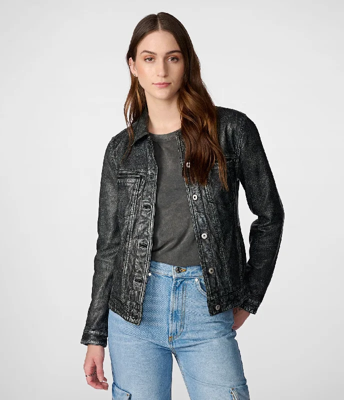 Addison Leather Denim Jacket