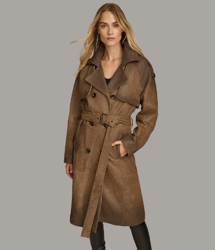 Ellie Distressed Trench Coat