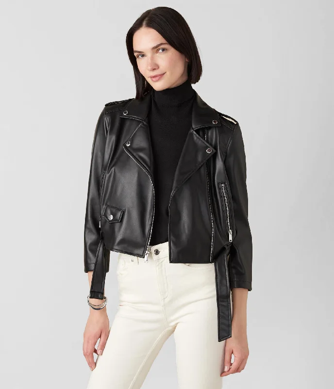 Alexia Faux Leather Moto Jacket