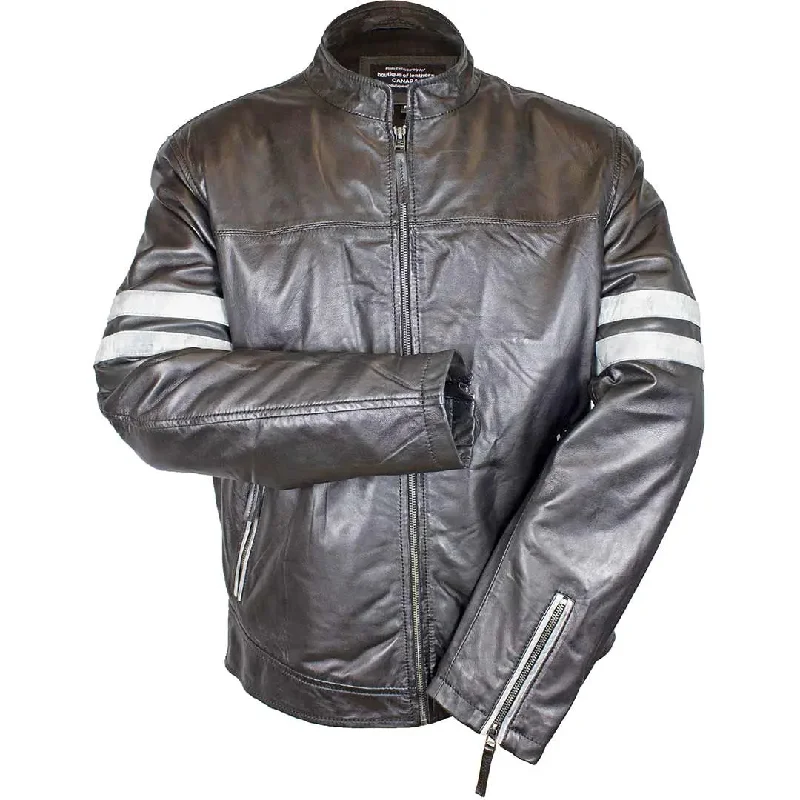 BOL Men's Zip up Lamb Leather Jacket