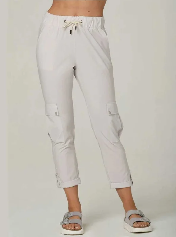 925 Fit Women's Precious Cargo Elastic Waist Jogger Pants - Rose Water Off White