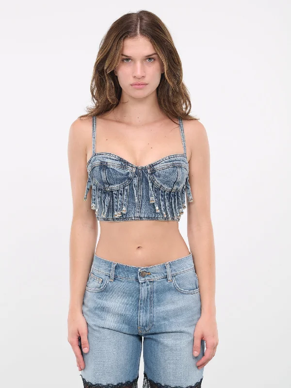 Fringe Denim Top (A0807-1295-BLUE)