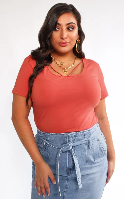 women's top luxury -Aimee Top - Coral