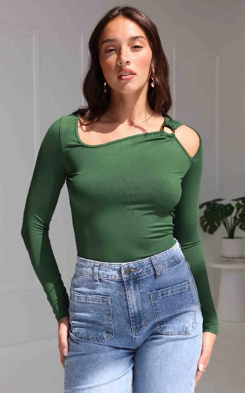 women's top best sellers -Allure Top - Forest Green