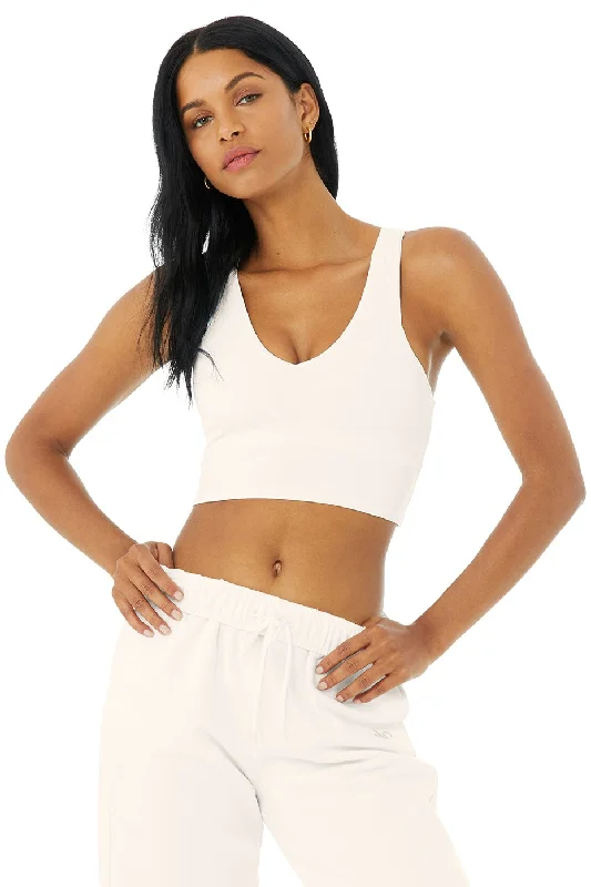 Alo Yoga Women's Airbrush Real Sports Bra Tank -  Ivory