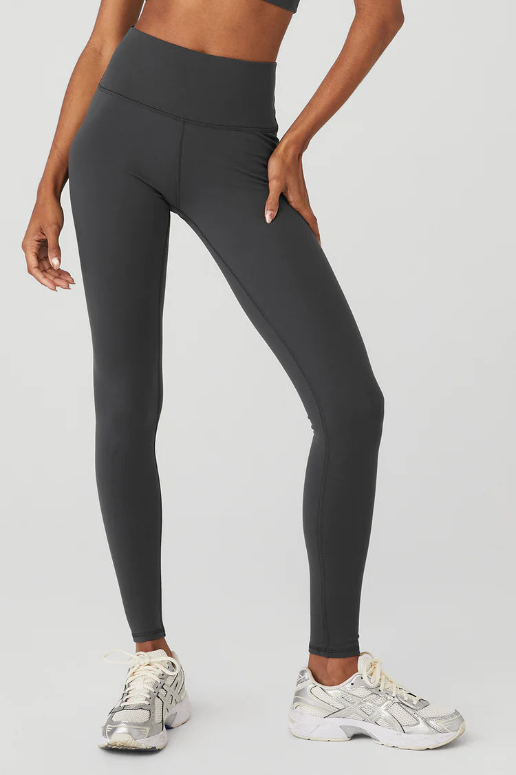 Alo Yoga Women's Airbrush High Waist No Seam Leggings - Anthracite Grey