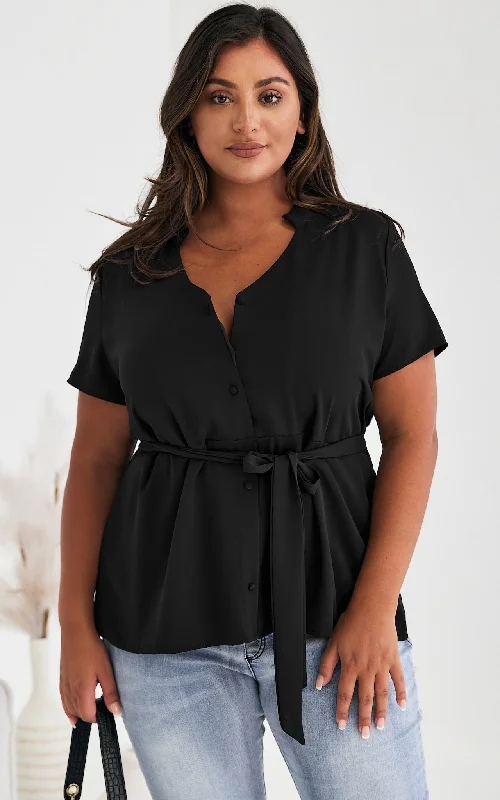 women's top minimalistic -Aphria Top - Black