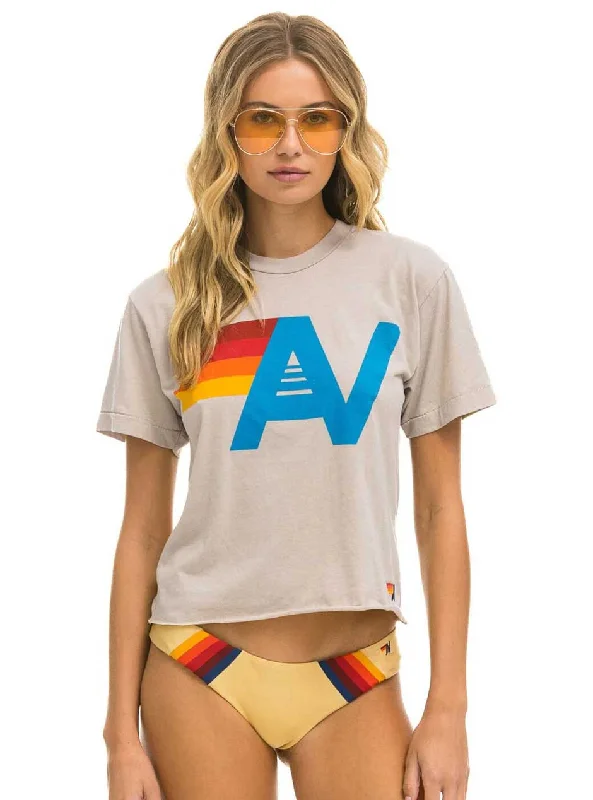 Aviator Nation Women's Logo Boyfriend Tee - Sand Tan