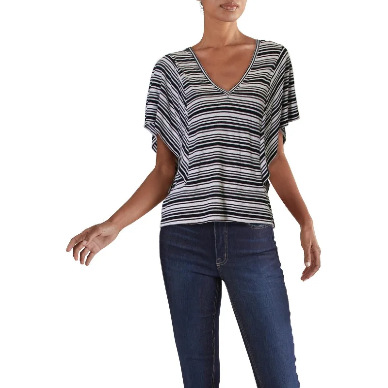 BCBGeneration Womens Striped Batwing Sleeve Top