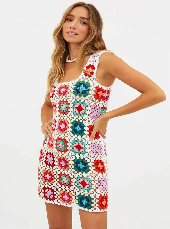 Beach Riot Women's James Mini Dress - Tropical Sunset Crochet Multi