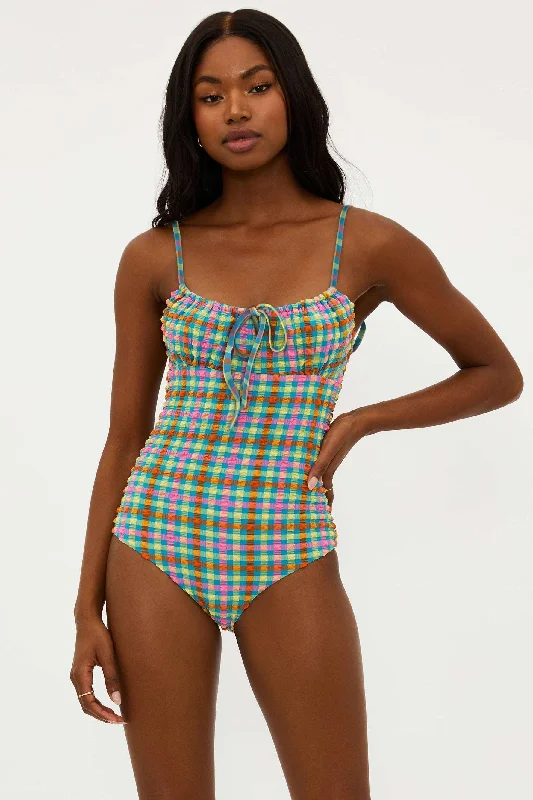 Beach Riot Women's Betsy Popcorn One Piece Swimsuit - Sunny Side Gingham Multi