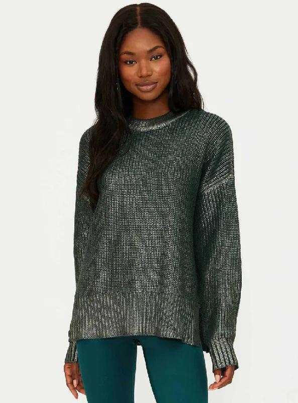 Beach Riot Women's Callie Oversized Sweater - Limited Edition Pine Shine Gree